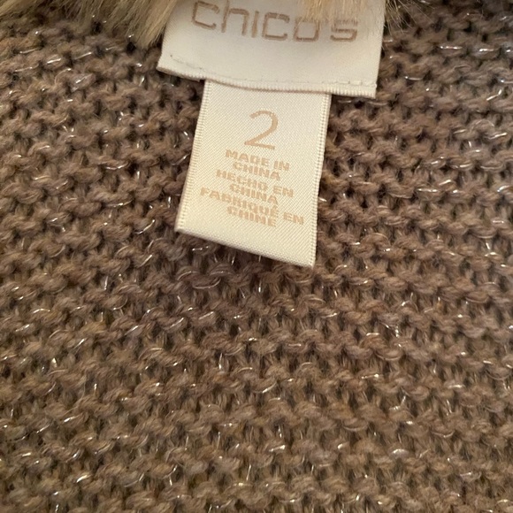 Woman’s Chico’s size 2 tan sweater vest Super Cute! - Picture 4 of 4